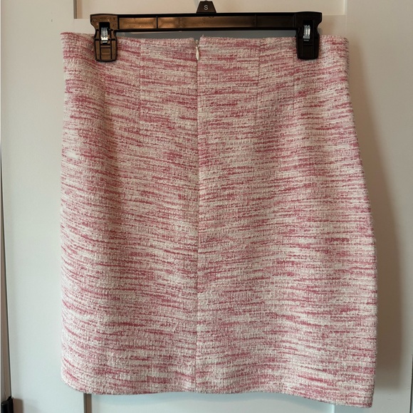 LOFT Pink and White Ribbed Mini Pencil Skirt - Picture 2 of 4